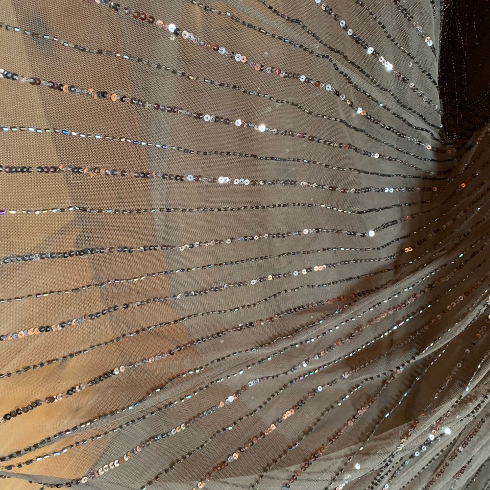 Shear tan formal dress
